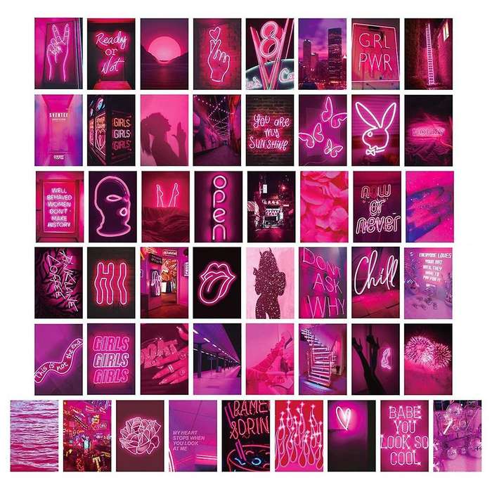 Posters for Room Aesthetic Decor, Wall Collage Vintage Posters& Prints for Guys and Girls,50 Pcs 4x6