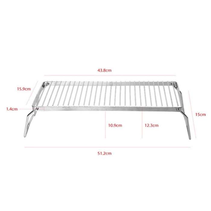 Pot Folding Stainless Steel Grill Rack Drying Outdoor Camping Burner BBQ Draining Portable Extended