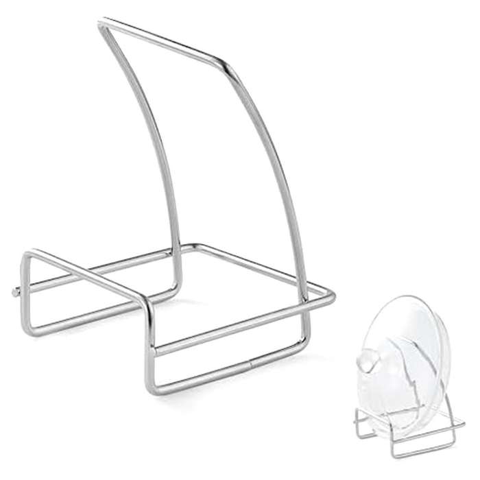 Pot Lid Holder, Stainless Steel Lid Holder While Cooking, Pan Lid Holder for Kitchen Counter Decor/C