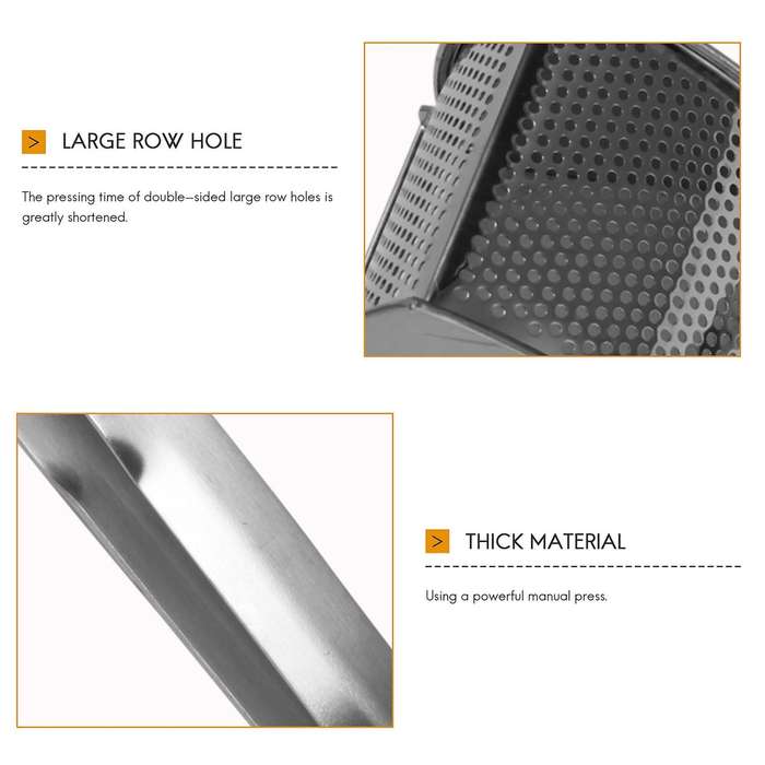 Potato Press Made Of Stainless Steel, Spaetzle Press, Spaghetti Ice Press, Potato Masher, Length 30