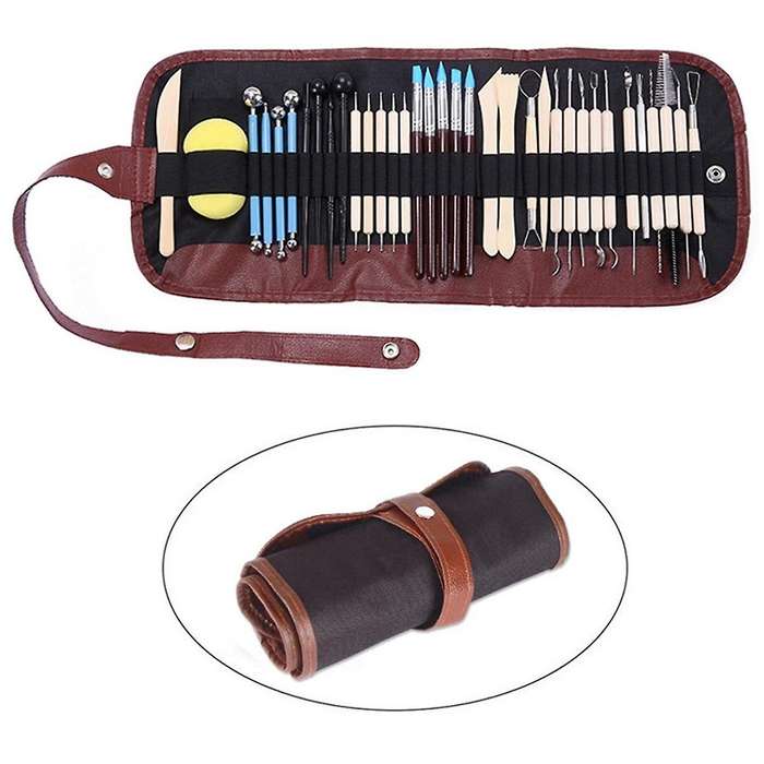 Pottery Tools Set Of 36 Stone Plastic Clay Tools Pill Stick Clay Sculpture Carving Knife Soft Potter