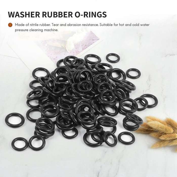 Power Pressure Washer Rubber O-rings for 1/4inch, 3/8inch, M22 Quick Connect Coupler, 100 Pack