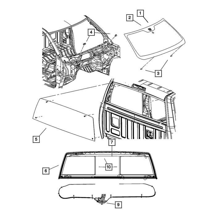 Power Sliding Backlite Cable Assembly for 09-14 Ram 1500 2001-14 2500 3500 68054772ab