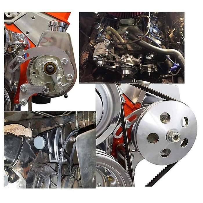 Power Steering Pump Bracket Slotted Adjustable LWP 305 327 383 for 350 Small Block Long Water Pump 5