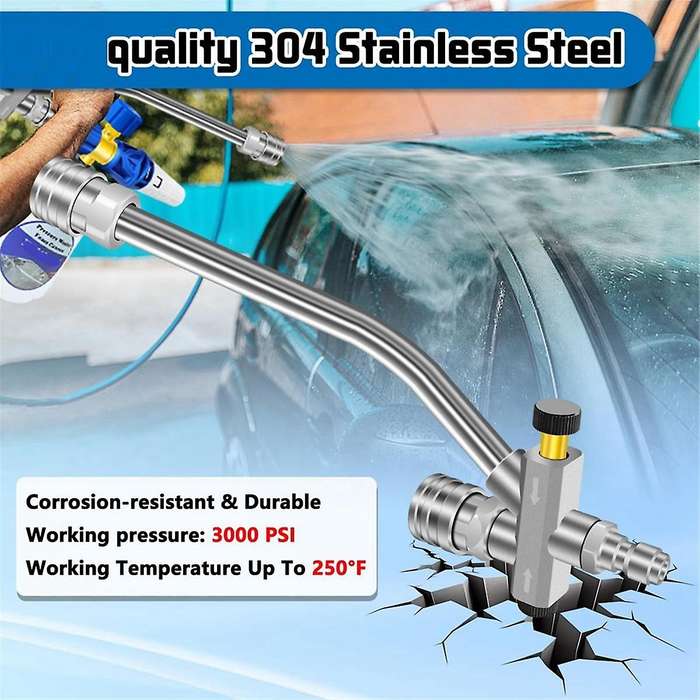 Pressure Washer Dual-Connector Tool with 7 Pressure Washer Nozzle Tips, 1/4 Quick Connect Switch Dou