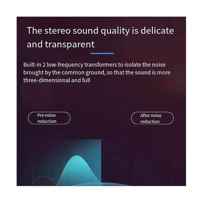 Professional Mono Common Ground Audio Isolator Acoustic Noise Filtering to Eliminate Current Sound B