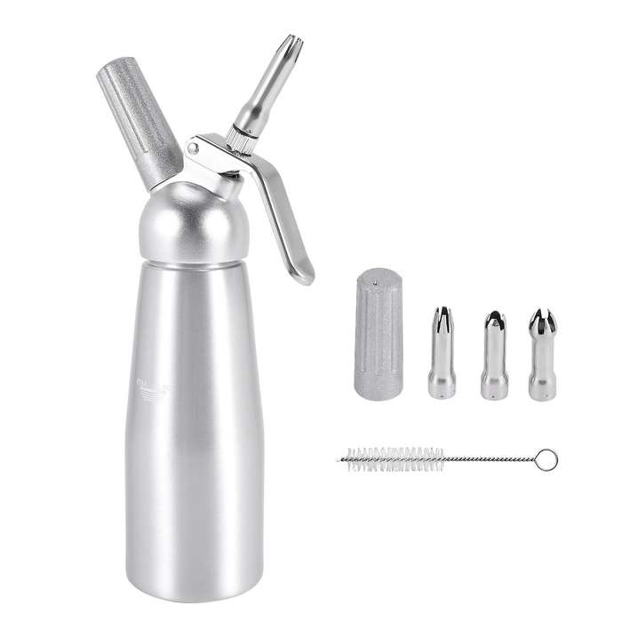 Professional Whipped Cream Dispenser Stainless Steel 500ML Capacity Canister Homemade Whipped Cream