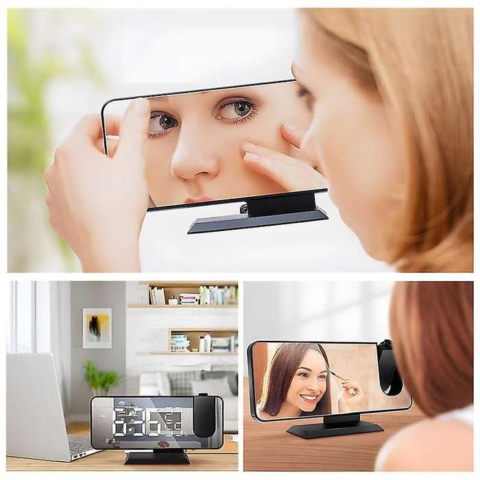 Projection Alarm Clock, Digital Alarm Clock with Projection, Radio Alarm Clock with Usb Charging Con
