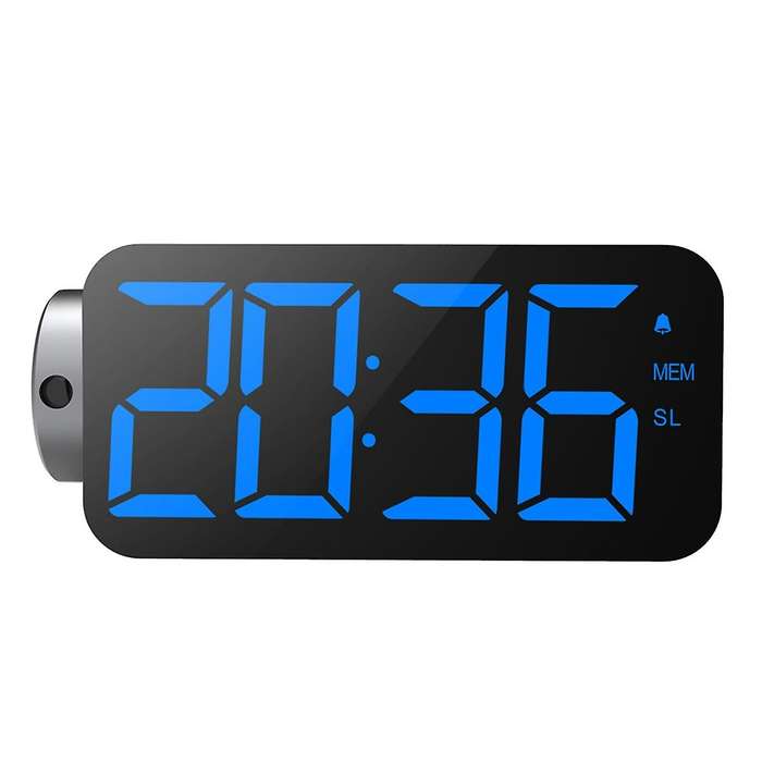 Projection Alarm Clock Radio Digital Alarm Clocks for Bedrooms Screen LED Clock with USB Charger 3 D