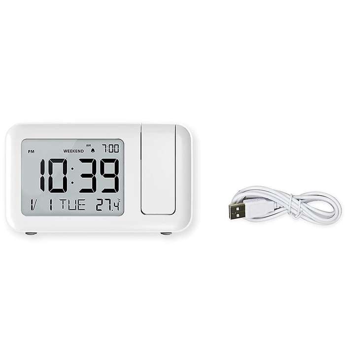 Projection Alarm Clock with Indoor Temperature, 4 Adjustable Projection Brightness, Alarm Clock Suit