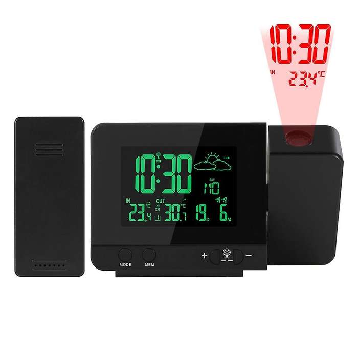 Projector Alarm Clock Backlight USB LED Color Display Weather Digital Snooze Alarm Hours Projection