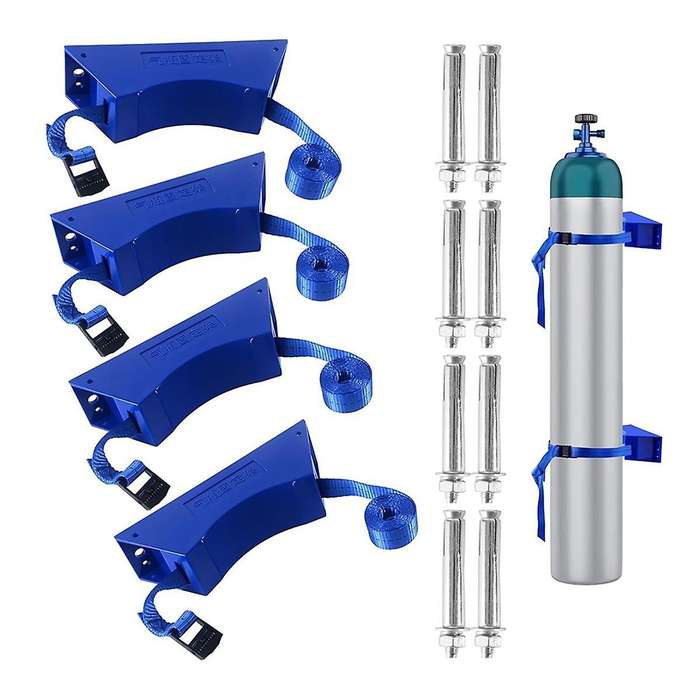 Propane Tank Rack Propane Tank Mount Cylinder Bracket ABS Cylinder with Screws and Safety Chain Sup