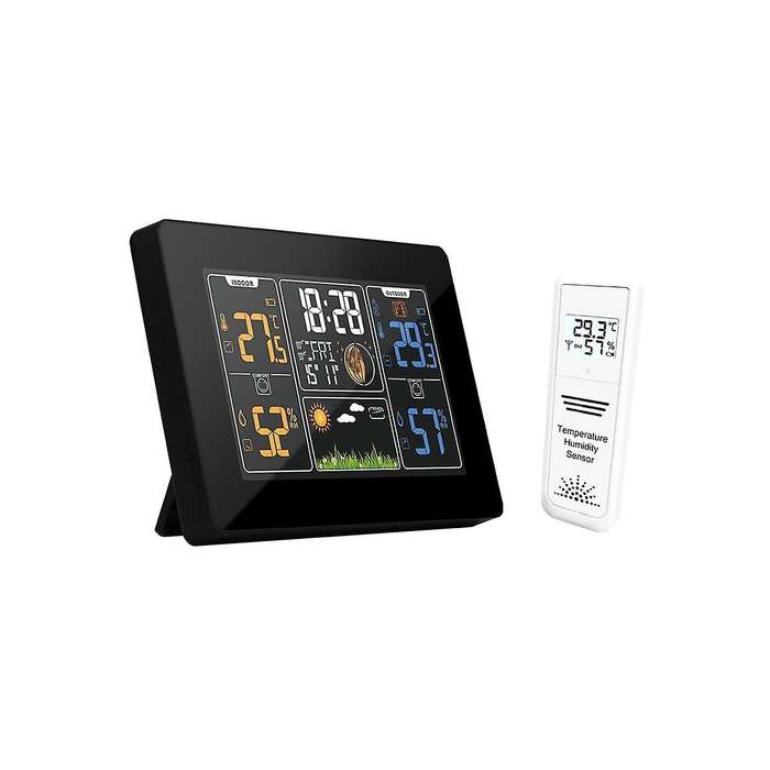 Pt201c Digital Alarm Wall Clock Wifi Weather Forecast Station Hygrometer Thermometer Moon Phase Wea