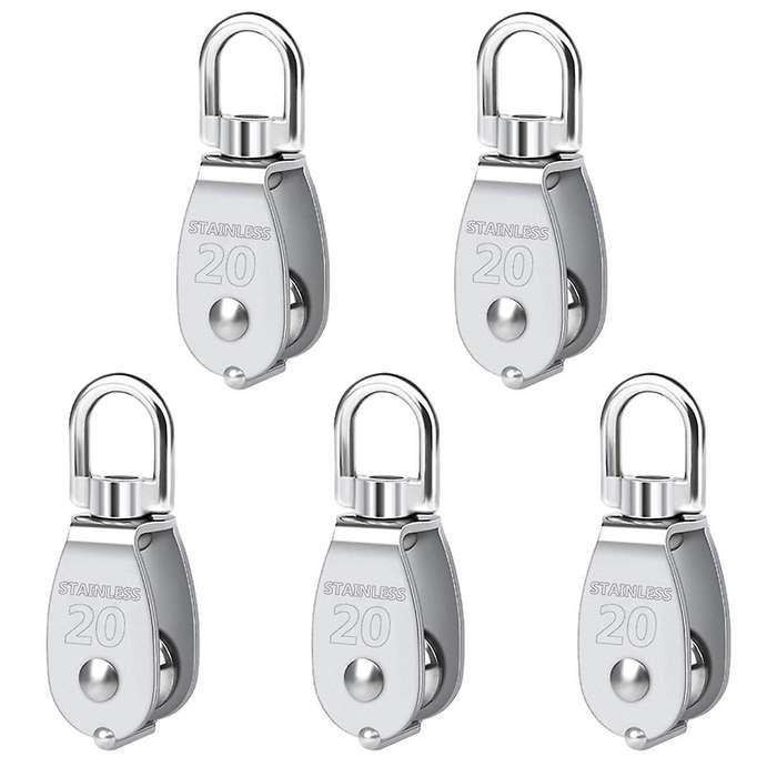 Pulley 304 Stainless Steel Single Pulley Block M20 Small Heavy Duty Swivel Bearing Pulley System fo