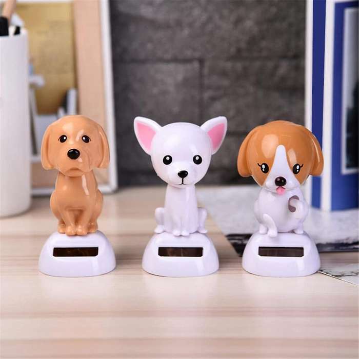 Puppy Doll Car Dashboard Ornaments, Solar Dancing Toy Shaking Puppy Dashboard Ornament for Car Offic