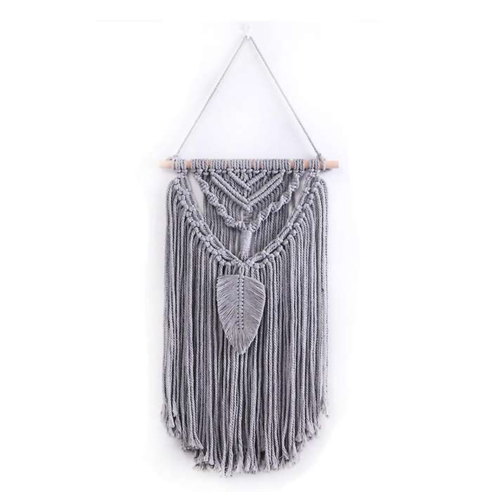 Tapestry Wall Background Living Room Decoration Hand-woven (gray)