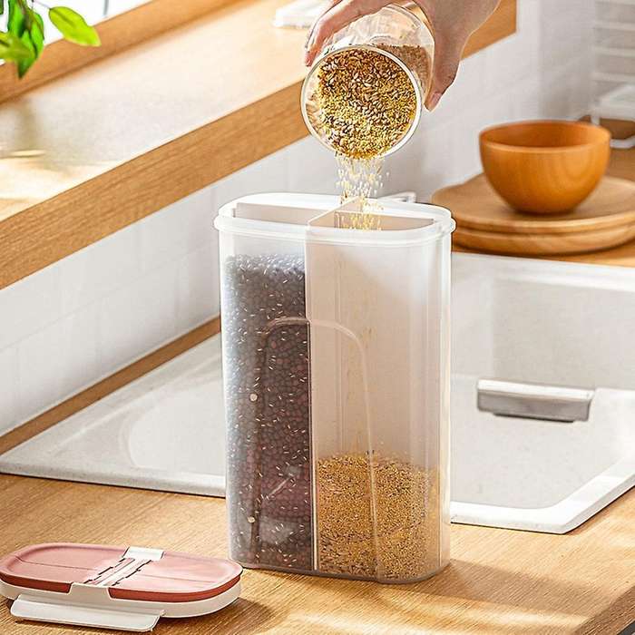 Food Storage Container Pasta Rice Storage Jars Home Kitchen (white)