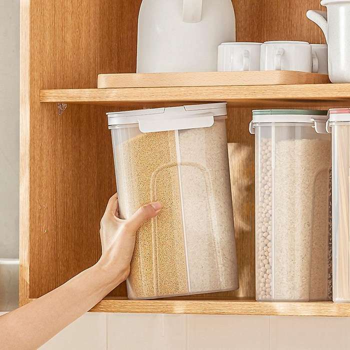 Food Storage Container Pasta Rice Storage Jars Home Kitchen (red)