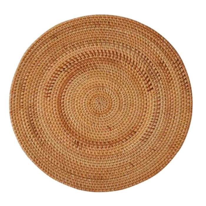 Rattan Woven Placemats,round Mats,non Slip Heat Resistant Place Mat