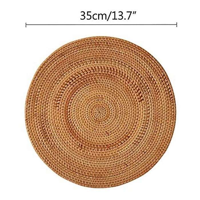 Rattan Woven Placemats,round Mats,non Slip Heat Resistant Place Mat