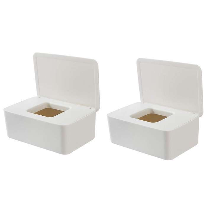 2x Diaper Wipes Dispenser Tissue Case Keeps Wipes Container with Lid
