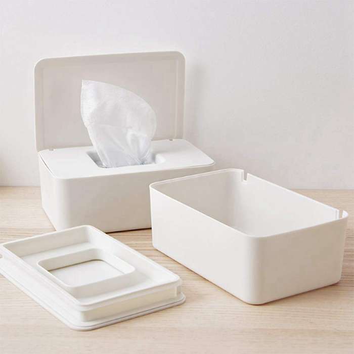 2x Diaper Wipes Dispenser Tissue Case Keeps Wipes Container with Lid