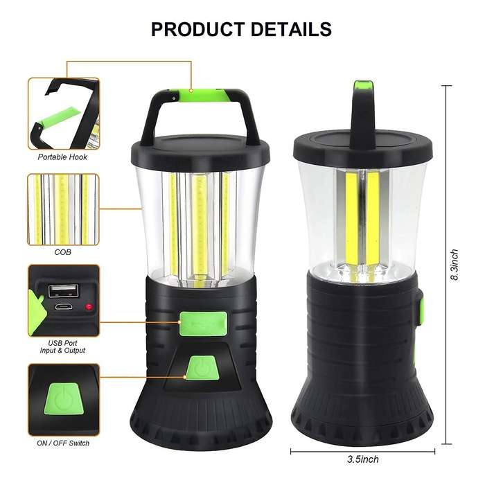 Rechargeable Camping Lights for Power Outages Emergency Hiking