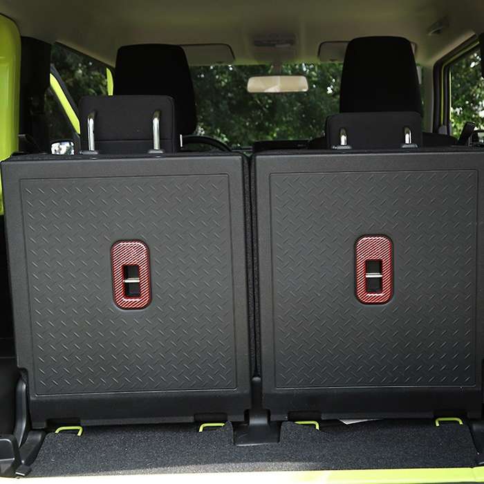 Car Safety Seat Fixing Buckle Trim Cover Stickers Red Carbon Fiber