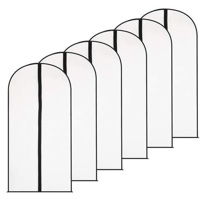 6 Pcs Clear Garment Bags Dust-proof for Storage Clothes -24 X 48inch