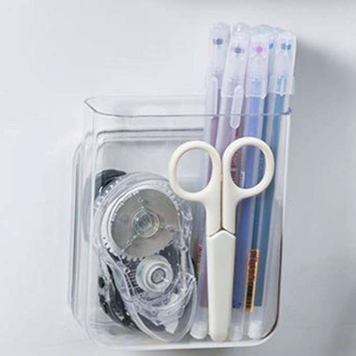 4pcs Wall-mounted Transparent Storage Rack Remote Control Storage