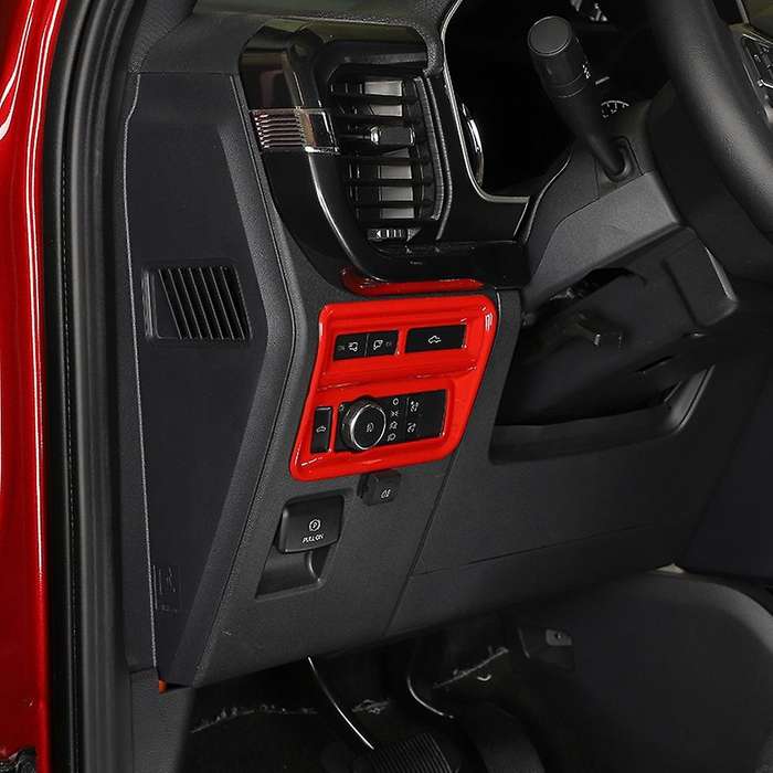 For Ford F150 F-150 2021 2022 Car Headlight Switch Control Panel, Red
