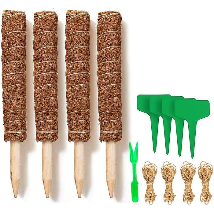 4pcs 16inches Moss Pole Plant Support for Monstera, for Potted Plants