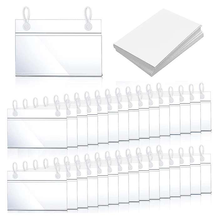 60pcs Plastic Basket Label Holders,with Clip Design Lock Closure