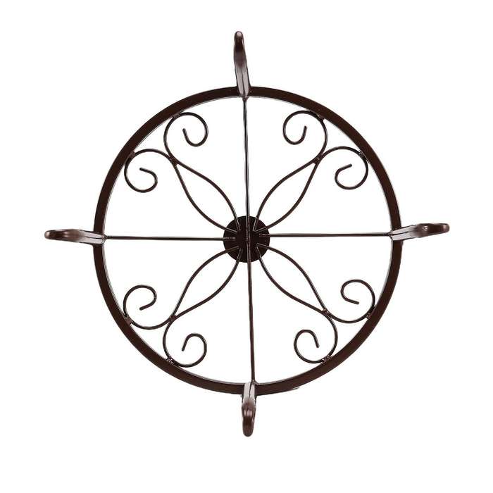 Plant Pot Stands, Indoor &outdoor Round Shelf for Garden Decor(black)
