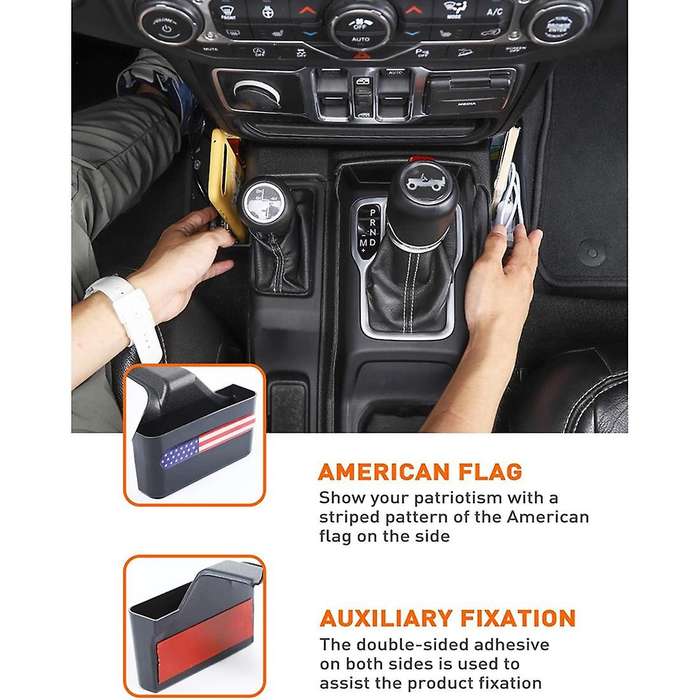 Shifter Storage Box with Usa Flag for 18-22 Jeep Wrangler Gladiator