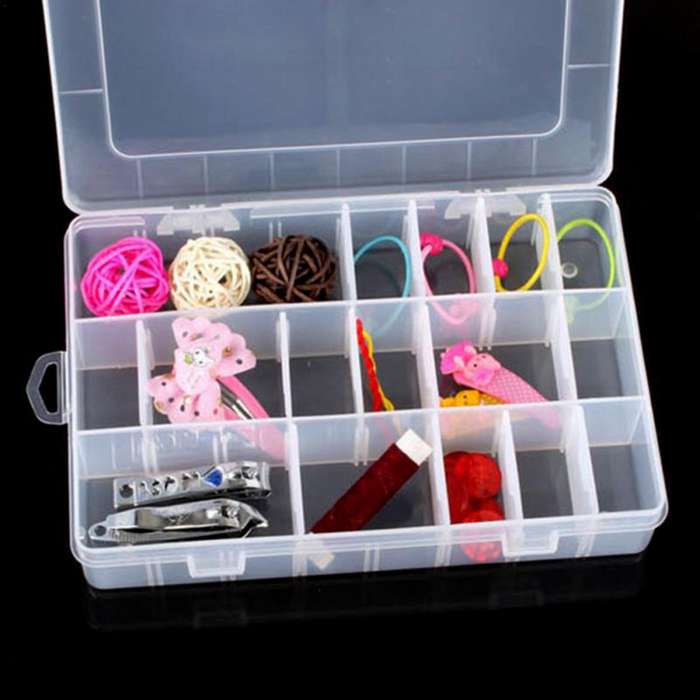 5pcs/set 24 Compartment Slot Storage Box Adjustable Plastic Case
