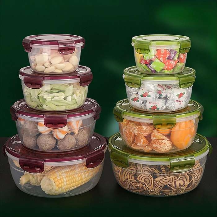 4pcs Sets Plastic Lunch Box Eco-friendly Food Storage Seal Box B