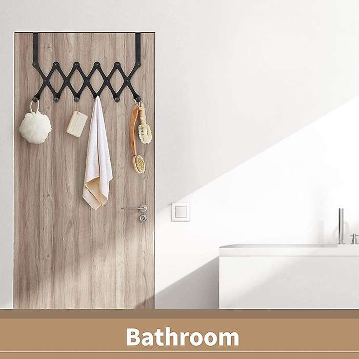 Expandable Over The Door Hook Hanger, Over The Door Rack with 6 Hooks