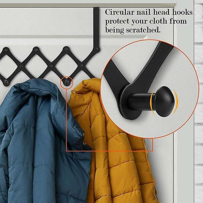 Expandable Over The Door Hook Hanger, Over The Door Rack with 6 Hooks