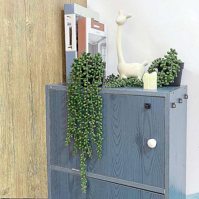2x Artificial Hanging Succulent Plants String Of Pearls with Planter