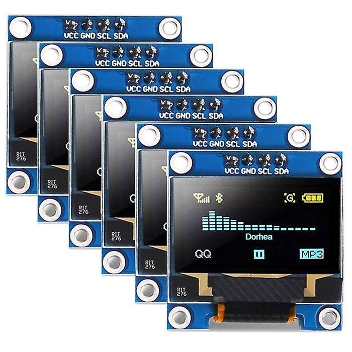6pcs 0.96 Inch Oled Display Module 12864 128x64 Pixel Lcd Yellow Blue