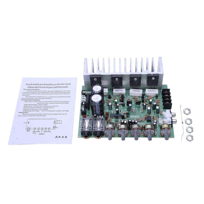 Audio Amplifier Board Hifi Digital Reverb Power Amplifier 250wx 2 2.0