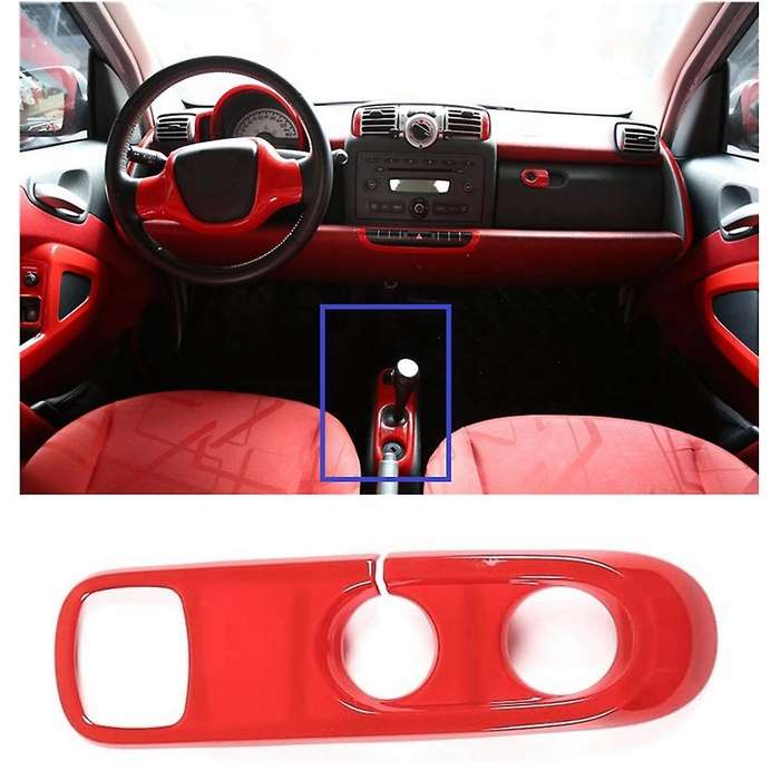 Car Gear Shift Panel Cover for Mercedes Smart 2009-2015, Red