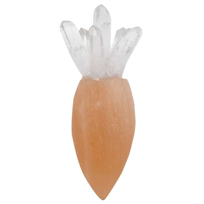 Natural Selenite Carrot Quartz Crystal Stone Home Decor Gifts(13cm)