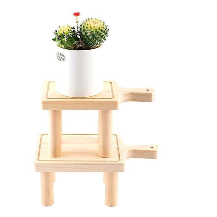 Wooden Plant Shelves Succulent Flower Stand Shelf Flower Pot Stool L