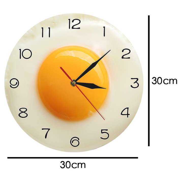 Fried Egg Wall Clock Digital Pointer Clock Acrylic Wall Clock