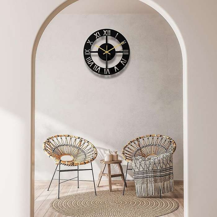 11.8 Inch Roman Numer Acrylic Mirror Wall Clock for Home Decor