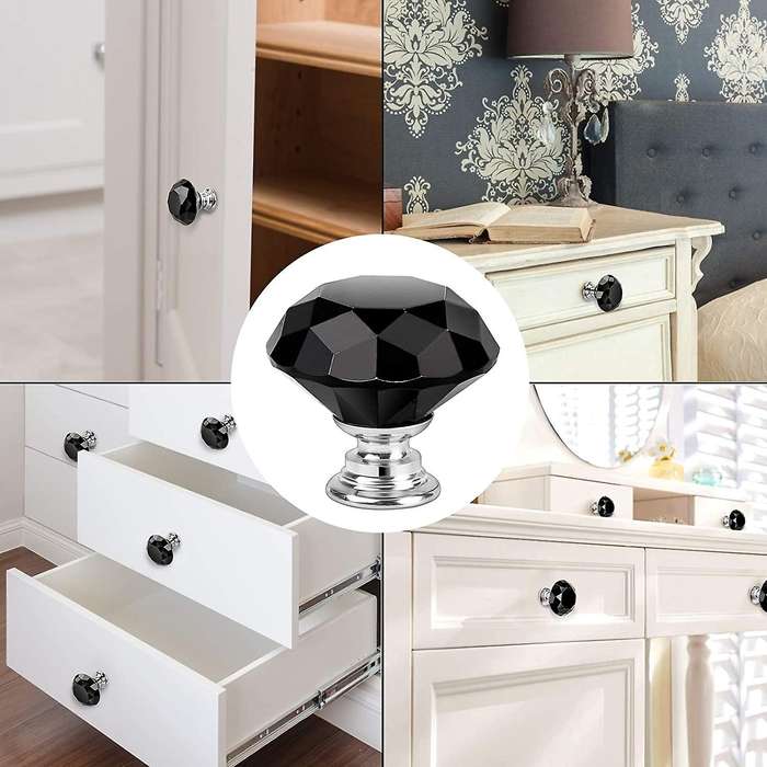 15pack 30mm Crystal Glass Door Cabinet Knobs for Drawers Home Decor