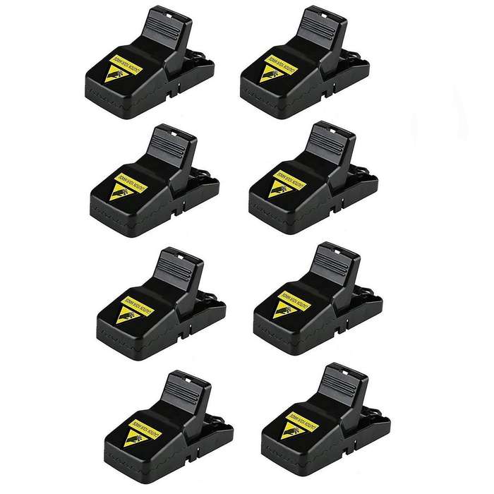 Set Of 8 Mouse Impact Traps, Can Be Reused In The Kitchen and Garden