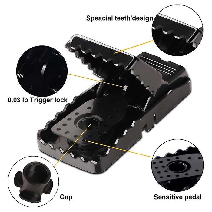 Set Of 8 Mouse Impact Traps, Can Be Reused In The Kitchen and Garden